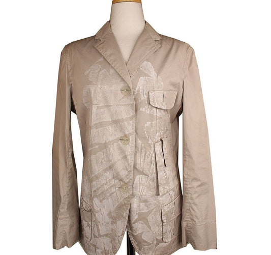 JIL SANDER Beige Druckjacke 55½ 26810313