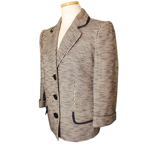 Salvatore Ferragamo Black & Light Pink Cotton Blend Jacket 42 26809885