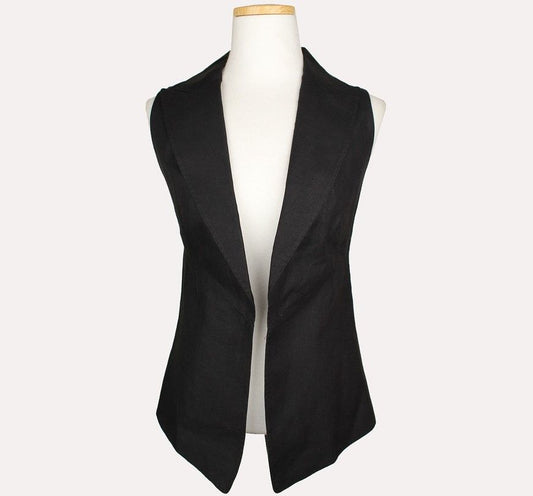 MAXMARA Cut-Vest aus reinem Leinen Schwarz 36 26810309