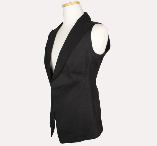 MAXMARA Cut-Vest aus reinem Leinen Schwarz 36 26810309