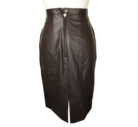 Saint Laurent Brown Lambskin Skirt 36 26809269