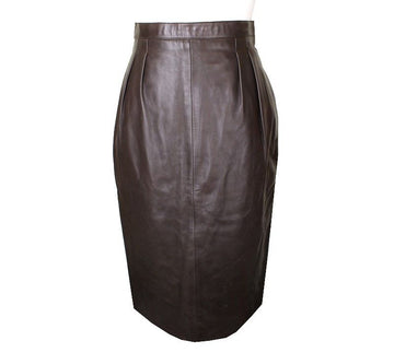 Saint Laurent Brown Lambskin Skirt 36 26809269