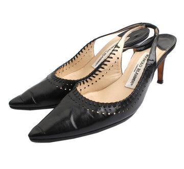 Manolo Blahnik Black Stitch Slingback 36.5 26810766