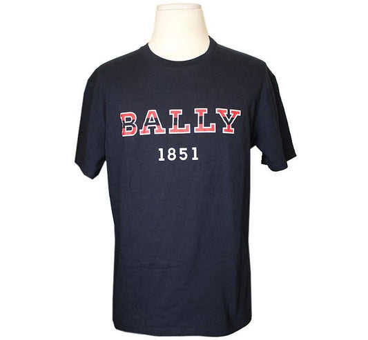 BALLY ネイビーロゴコットンメンズTシャツ 50 31150424