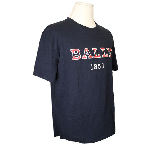 BALLY ネイビーロゴコットンメンズTシャツ 50 31150424