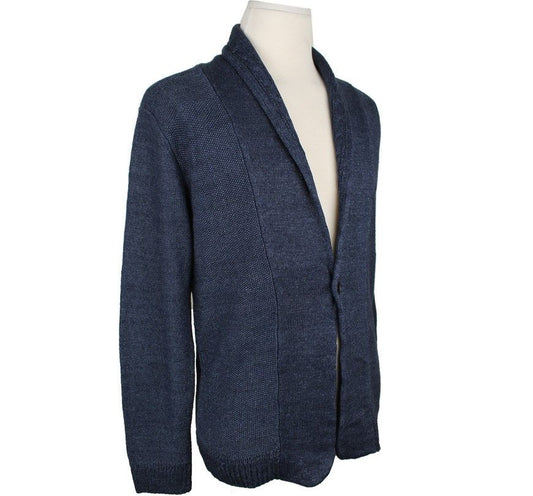 Joseph Homme Bocsash Blue Shawl Collar Men's Linen Blend Knit Cardigan 48 26810703