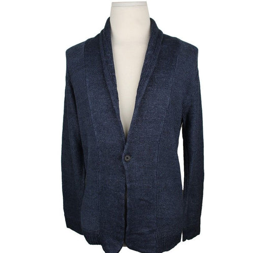 Joseph Homme Bocsash Blue Shawl Collar Men's Linen Blend Knit Cardigan 48 26810703