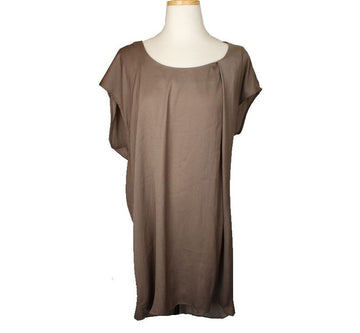 HELMUT LANG Khaki Rüschen Oversize Ärmelloses asymmetrisches Kleid F 26809491