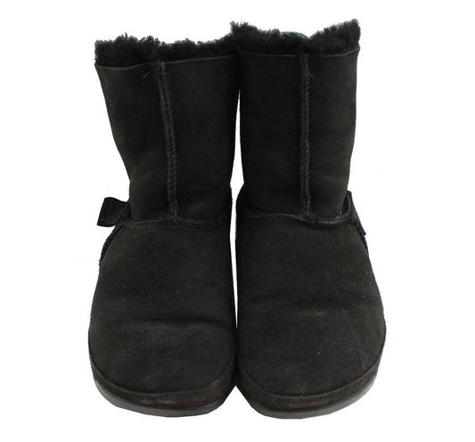 Fitflop Black Mukluk Leather Boots US6 26811111