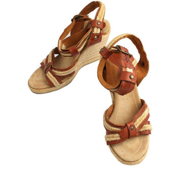 ISABEL MARANT ラフィアウェッジサンダル 235 26810619