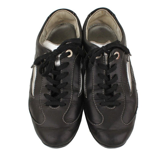 Tods Black Silver Stitch Sneakers 37 26807577