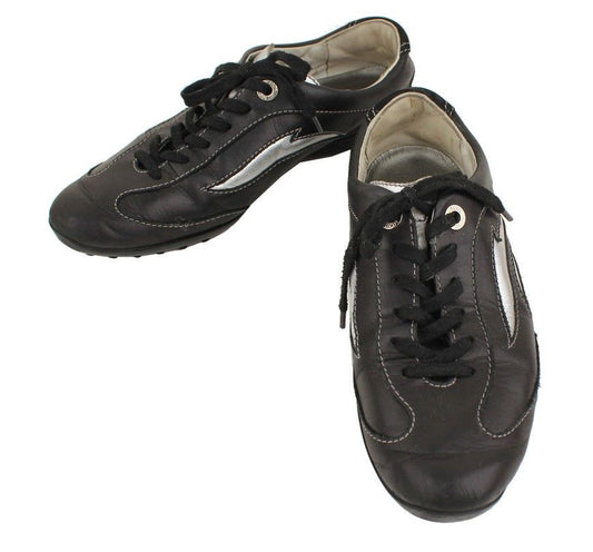 Tods Black Silver Stitch Sneakers 37 26807577