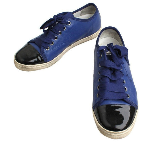 Lanvin Royal Blue Black Cap Toe Sneakers 36 26807624