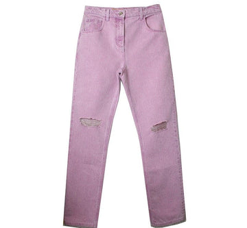 BLUMARINE Pink Purple Glitter Denim Pants 66 43851657
