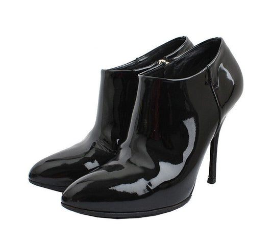 Gucci Black Patent Ankle Boots 37 12 40276187