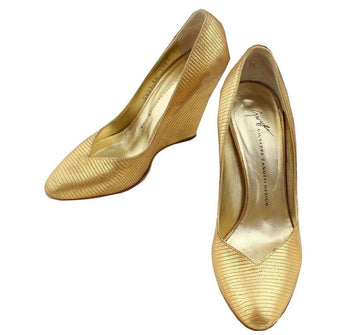 GIUSEPPE ZANOTTI Metallgold Wedge Pumps 35 26810724