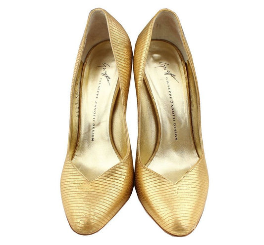 GIUSEPPE ZANOTTI Metallgold Wedge-Pumps 35 26810724