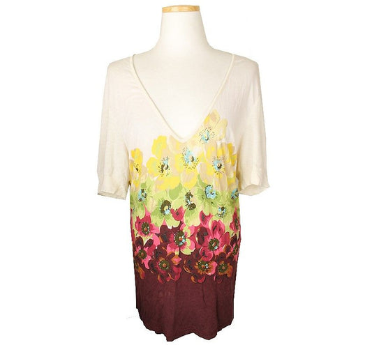 Kenzo Ivory Multi-Pattern Loose Fit Top M 26807170