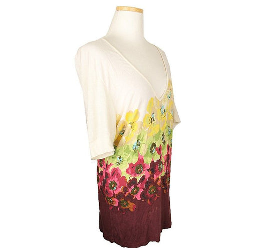 Kenzo Ivory Multi-Pattern Loose Fit Top M 26807170