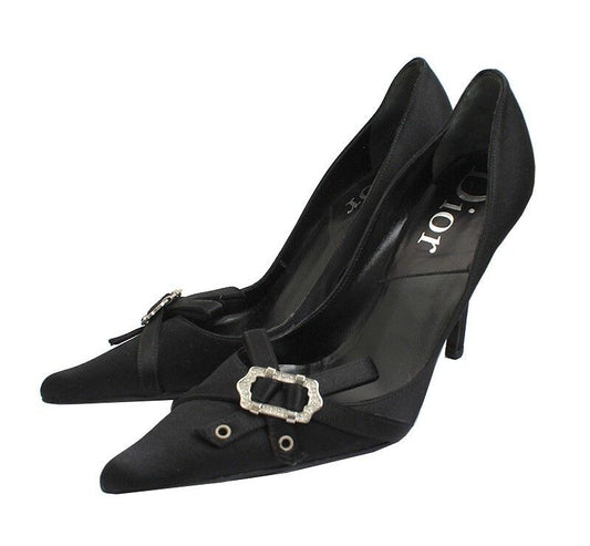 DIOR Schwarze Satin-Pumps 35 1/2 44008319