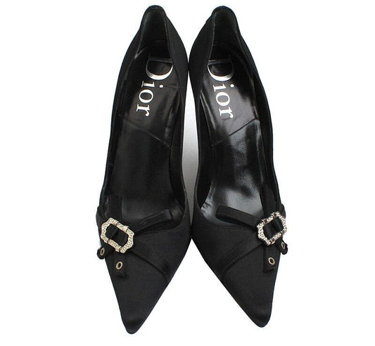 DIOR Schwarze Satin-Pumps 35 1/2 44008319