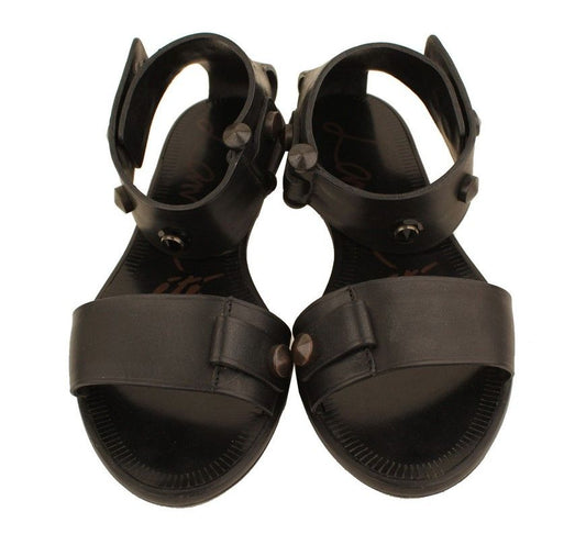 Lanvin Ette Black Stud Ankle Strap Flat Sandals 36 26810839