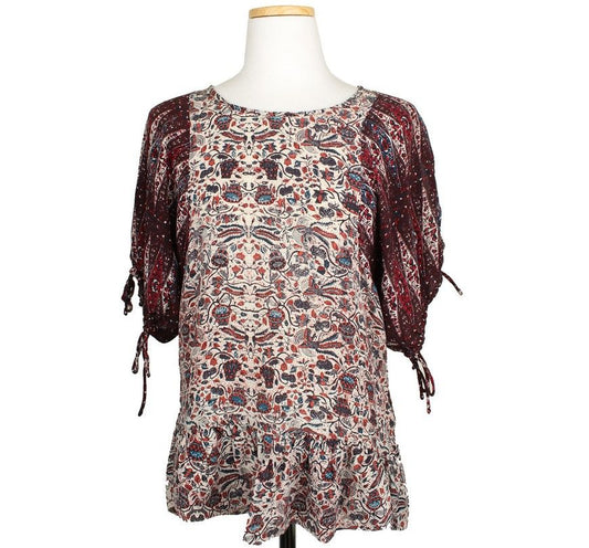 ISABEL MARANT エトワールマルチパターンフリルシルクブラウス1 26809266