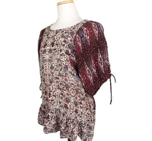 ISABEL MARANT エトワールマルチパターンフリルシルクブラウス1 26809266