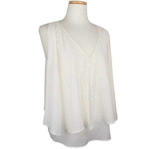 Theory Ivory Flare Sleeveless Blouse S 26809105
