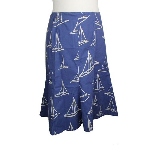ANNA MOLINARI Annamolinari Blue Yacht Pattern Slit Skirt 42 26809323
