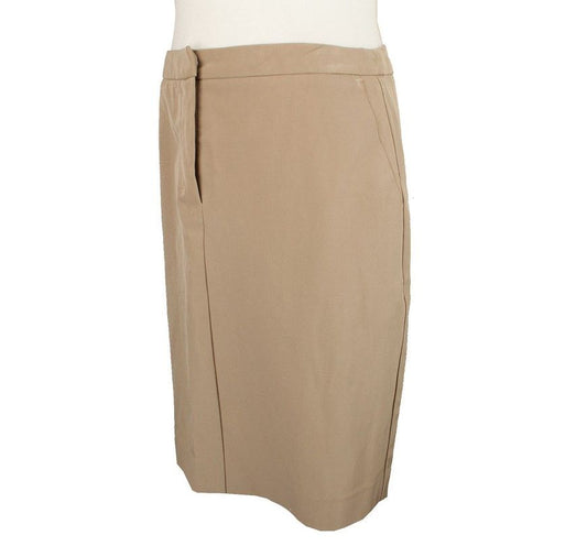 MaxMara Beige Slit Skirt 1 26809409