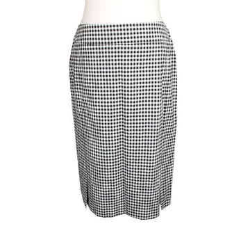 MaxMara Black & White Check Pattern Cotton Blend Skirt 40 26809562