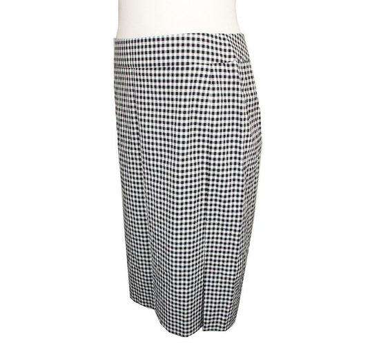 MaxMara Black & White Check Pattern Cotton Blend Skirt 40 26809562