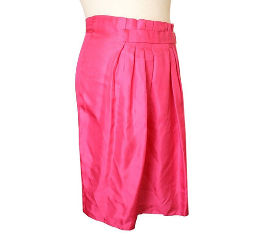 BLUMARINE Pink Ruched Silk Mini Skirt 38 26809341