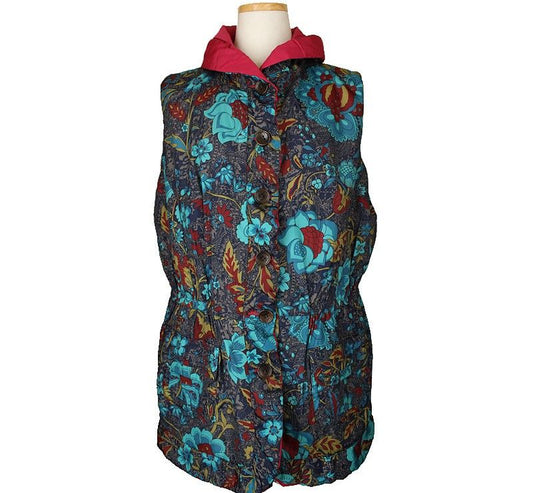 Oilily Fuchsia Pink & Multi Reversible Vest L 26810350