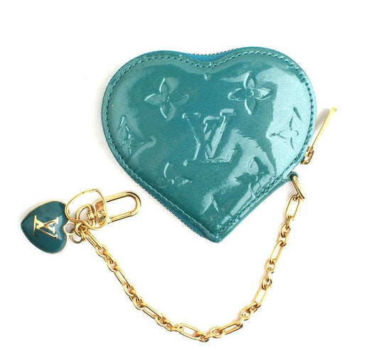 Louis Vuitton Malachite Heart Monogram Verni Coin Purse and Keyring 2008 TH 4020 26811431