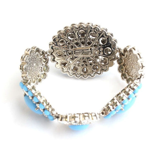 Miu Miu Turquoise Crystal Silver-Plated Bracelet 26811657