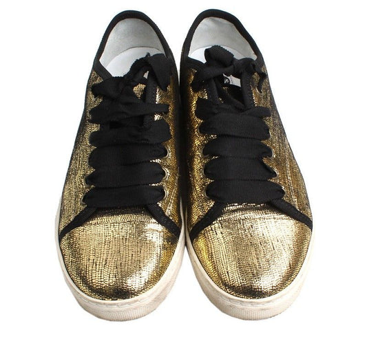 LANVIN メタリックゴールドスニーカー 36 26807595