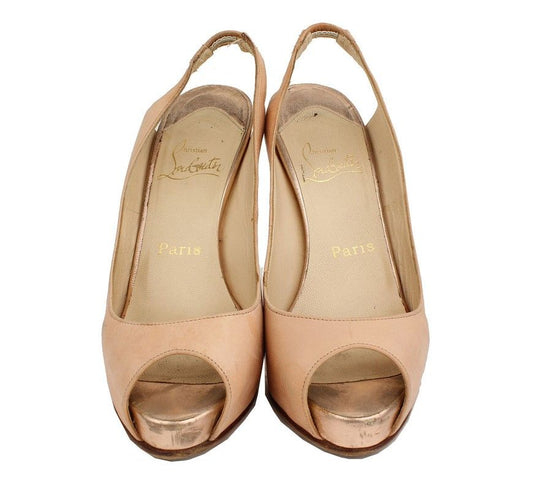CHRISTIAN LOUBOUTIN Skin Open-Toe Platform Pumps 37 26810995