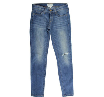 Current Elliott Blue Wash Damaged Skinny Denim Pants 24 26809752