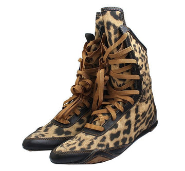 ROBERTO CAVALLI レオパード レースアップ ブーツ 36 44008519