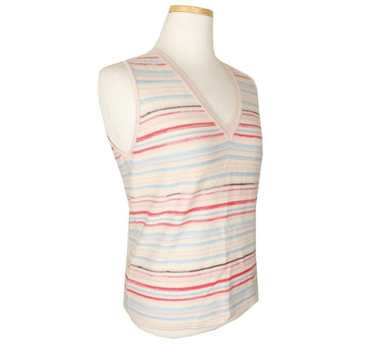 MALO Multi-Streifen V-Ausschnitt Wollpullover 55 26809845