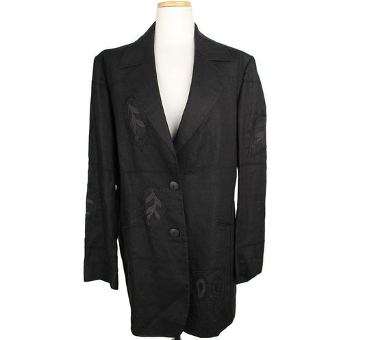 ICEBERG Schwarze bestickte Leinenjacke 77 26810435