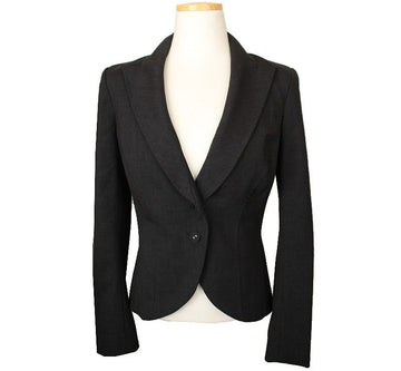 REBECCA TAYLOR Charcoal Stitch Woll Kurzjacke 6 26810399