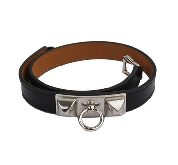 Hermes Medor Black Box Strap Silver Plated Bracelet MR 26811474