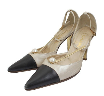 CHANEL Two-Tone T-Strap Shoes 35.5 C 44008568