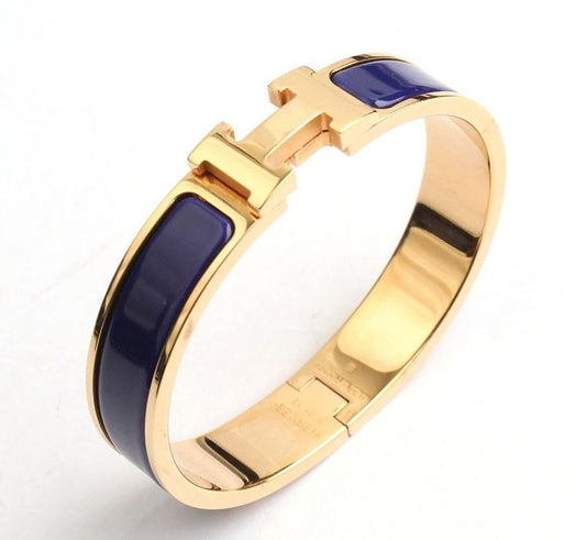 Hermes Deep Blue Gold-Tone Click Ash 26811832
