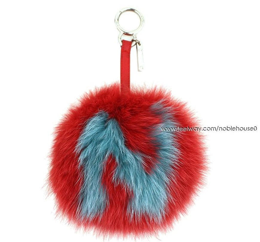 Fendi Cherry Pink & Emerald Alphabet N Fur Bag Charm and Keyring 26811998