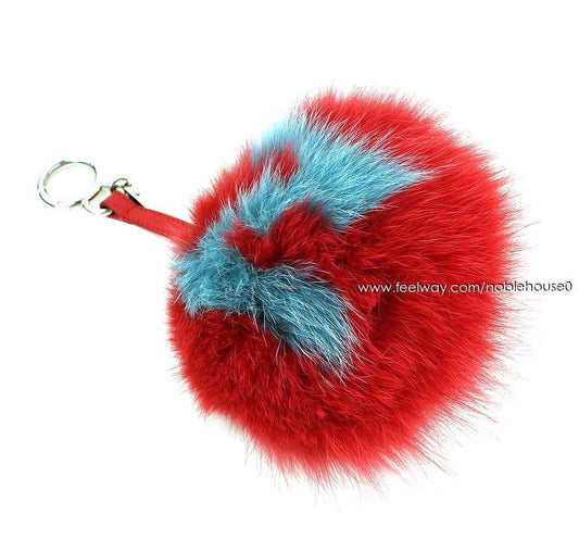 Fendi Cherry Pink & Emerald Alphabet N Fur Bag Charm and Keyring 26811998