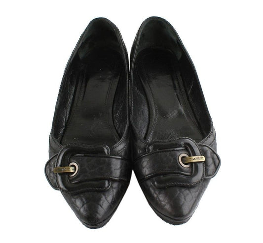 Fendi Black Flat Shoes 37.5 26810887